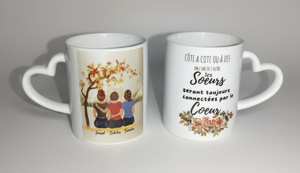 Tasse céramique poignée coeur