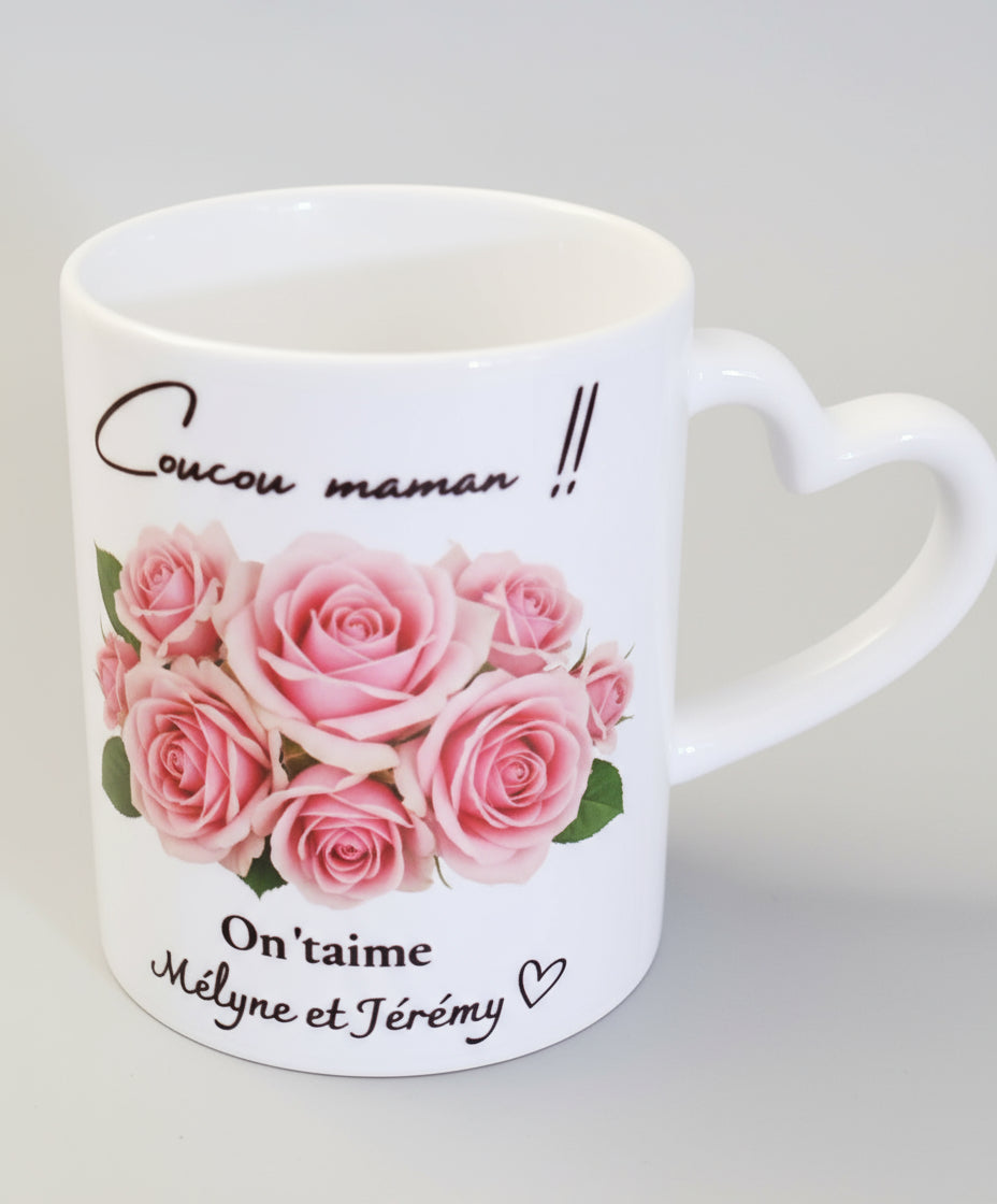 Tasse céramique poignée coeur